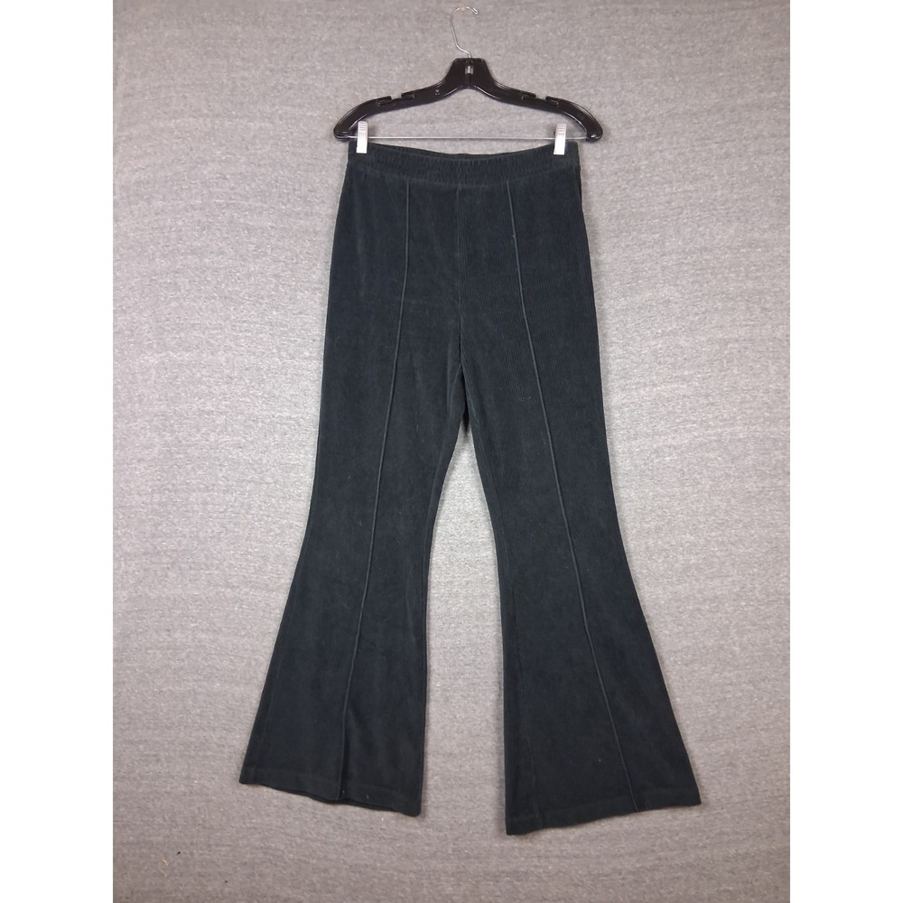 Aerie Pants M Pull On Corduroy Flare Trouser Pintuck Lounge Comfort Minimalist